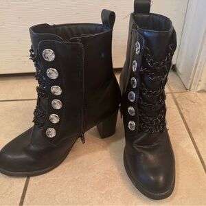 Venus Black Embellished Women's Boots